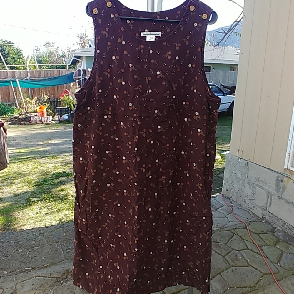 Brown Dress w/ Floral Design
